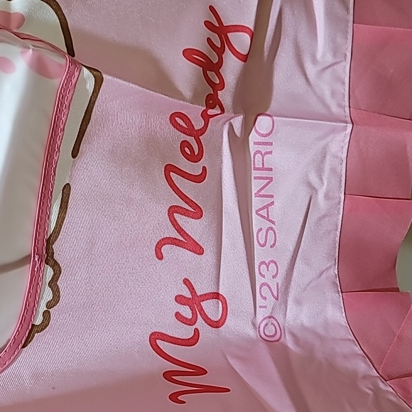 Sanrio '23 Official License My Melody Pink Pleated Hemline Apron w/ Front Pocket - Picture 4 of 9